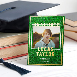 Green Turf Sports Grad Photo Faire-part