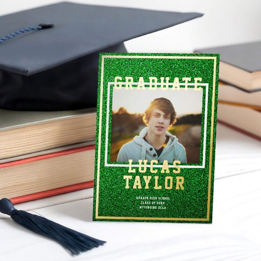 Green Turf Sports Grad Photo Faire-part