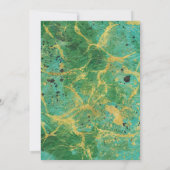 Green Turquoise Gold Invitation Abstraite de gradu (Dos)