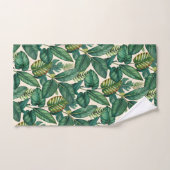 Green & Turquoise Palm Monstera Tropical Feuille M (Serviette à main)
