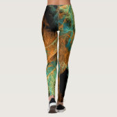 Green Turquoise Swirl Gold Leggings Psydefx (Dos)
