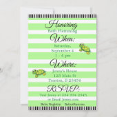 Green Turtle Theme Boy's Baby shower Invitation (Dos)