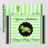 Green Turtle Theme Boy's Baby shower Invitation (Devant / Derrière)