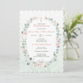 Green Twin Communion Girls Invitations (Debout devant)