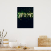 Green Typographic Afbeelding Word Text Art Poster (Keuken)