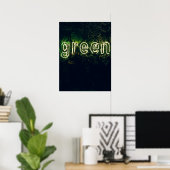 Green Typographic Afbeelding Word Text Art Poster (Thuiskantoor)