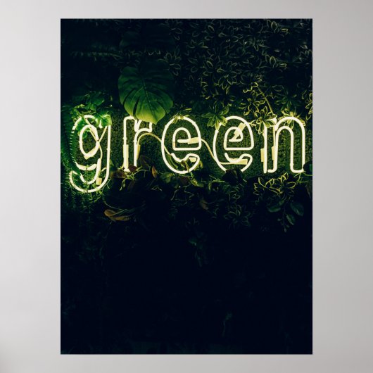 Green Typographic Afbeelding Word Text Art Poster (Voorkant)