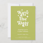 Green Typography Photo Save The Date Aankondiging (Voorkant)