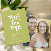 Green Typography Photo Save The Date Aankondiging