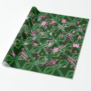Green Union Jack Flag Decor Cadeaupapier