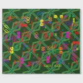 Green Union Jack Flag Decor Cadeaupapier (Vlak)