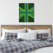 Green Union Jack Flag Decor Canvas Afdruk (Insitu (Slaapkamer))