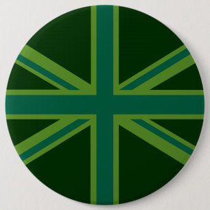 Green Union Jack Flag Decor Ronde Button 6,0 Cm