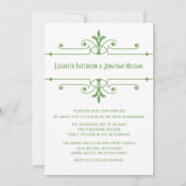 Green v2 Fancy Ornamental Wedding Invitation (Devant)