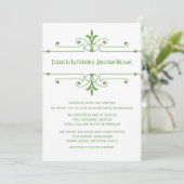 Green v2 Fancy Ornamental Wedding Invitation (Debout devant)