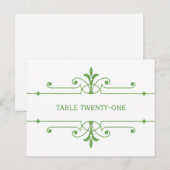 Green v2 Fancy Ornamo Numéro de table Carte postal (Devant / Derrière)