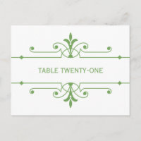 Green v2 Fancy Ornamo Numéro de table Carte postal