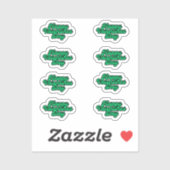Green Valentine's Day Police Art TINY Sticker feui (Feuille)