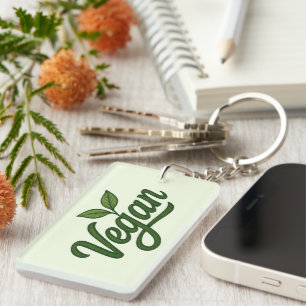 Green Vegan Sleutelhanger