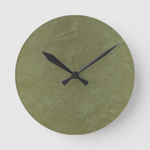 Green Venetian Plaster Ronde Klok