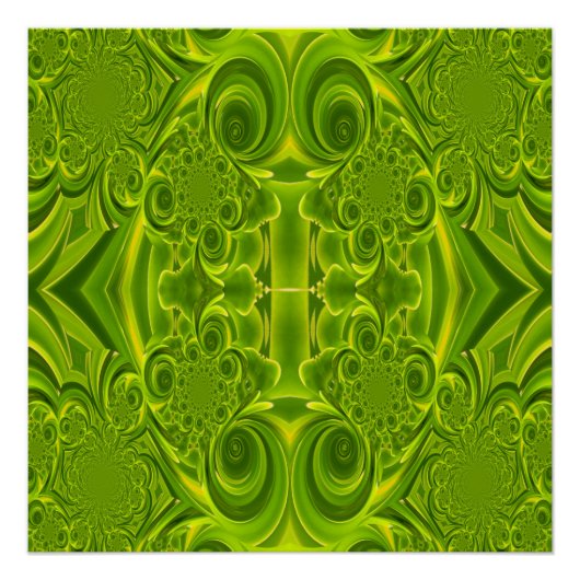 Green Vibrant Swirl Perfect Poster (Voorkant)
