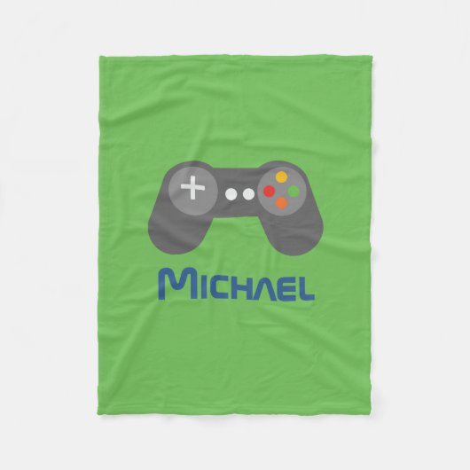 Green Video Game Controller Fleece Deken (Voorkant)