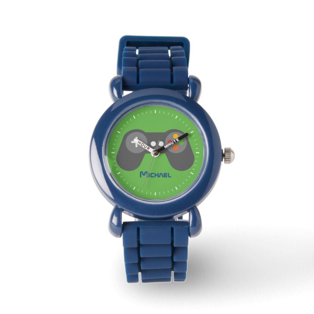 Green Video Game Controller Horloge (Voorkant)