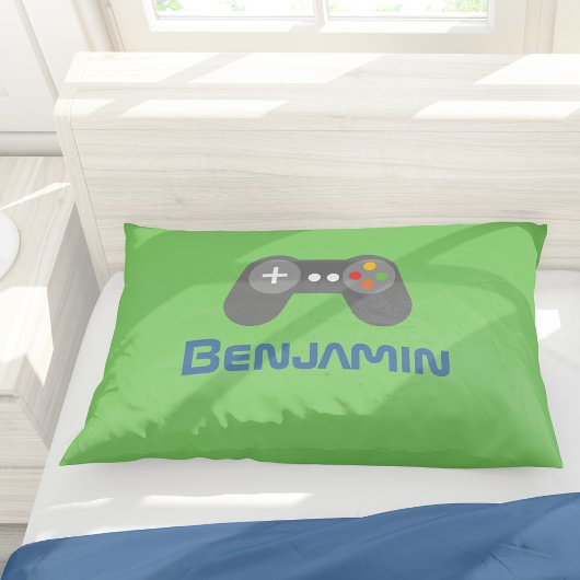 Green Video Game Controller Kussensloop