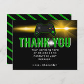 Green Video Game Party Hartelijk dank Bedankkaart (Voorkant / Achterkant)