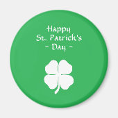 Green Vier Leaf Clover Happy St Patricks Day Magneet (Voorkant)