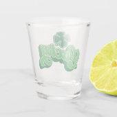 Green Vier Leaf Clover Lucky Shot Glass Shot Glas (Achterkant)