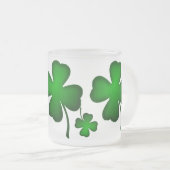 Green Vier Leaf Clover Matglas Koffiemok (Voorkant rechts)