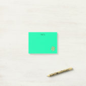 Green Vier Leaf Clover Post-it® Notes (Op bureau)