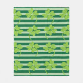 Green Vier Leaf Clover Shamrock St Patricks Day Fleece Deken (Voorkant)