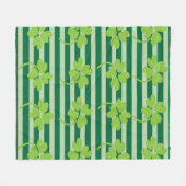 Green Vier Leaf Clover Shamrock St Patricks Day Fleece Deken (Voorkant (Horizontaal))