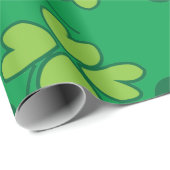 Green Vier Leaf Clover St Patricks Day Cadeaupapier (Rol Hoek)