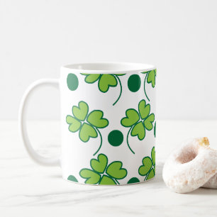 Green Vier Leaf Clover St Patricks Day Koffiemok