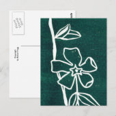 "Green Vinca" Floral Briefkaart (Voorkant / Achterkant)