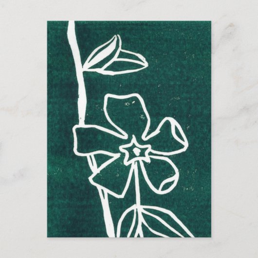 "Green Vinca" Floral Briefkaart (Voorkant)