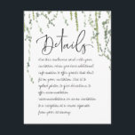 Green Vines Détails Carte de boîtier<br><div class="desc">Une belle et minimaliste Notre cérémonie Mariage invitation avec aquarelle peinte vif vignes suspendues de lierre et de maidenhair,  délicatement pendante du sommet,  avec une police calligraphique manuscrite animée qui ressemble à vous l'avez écrit vous-même pour les titres et le corps; ce qui pourrait être plus romantique.</div>