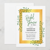 Green Vines Gold Script-Vrijgezellenfeest Kaart (Voorkant / Achterkant)