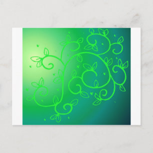 Green Vines Irish Luck Ireland Plant Flowers Art Briefkaart