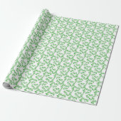 Green vines on white cadeaupapier (Uitgerold)