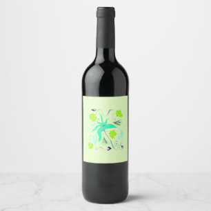 Green vineyard Food and Beverage Label Set Wijn Etiket