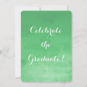 Green Wash Aquarelle Graduation Party Invitation (Dos)