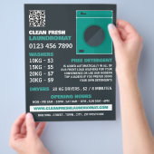 Green Washer, Laundromat, Cleaning Service Flyer (Hand)