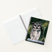 Green Watercolor Forest Owl Journal personnel (Intérieur)