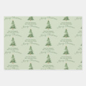 Green Watercolor Tree Custom Christmas Inpakpapier Vel (Voorkant 2)