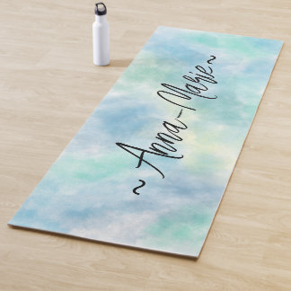 Green watercolor yogamat