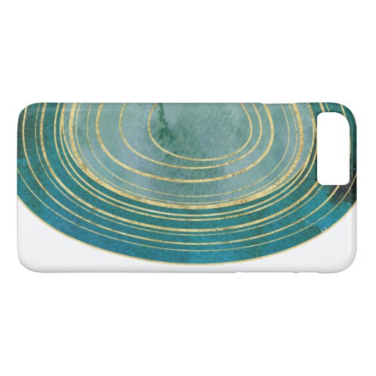 Green Waterverf Agate met Gold Accent Case-Mate iPhone Case (Achterkant (Horizontaal))